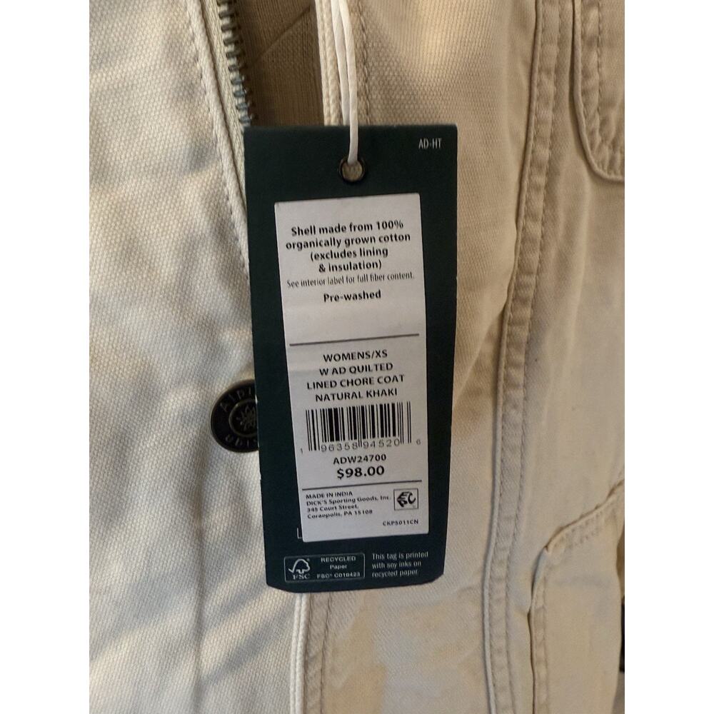 Alpine Design Women’s XS Quilted Chore Coat Natural Khaki Organic Cotton - Picture 8 of 13